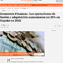 Las operaciones de fusin y adquisicin aumentaron un 25% en Espaa en 2021